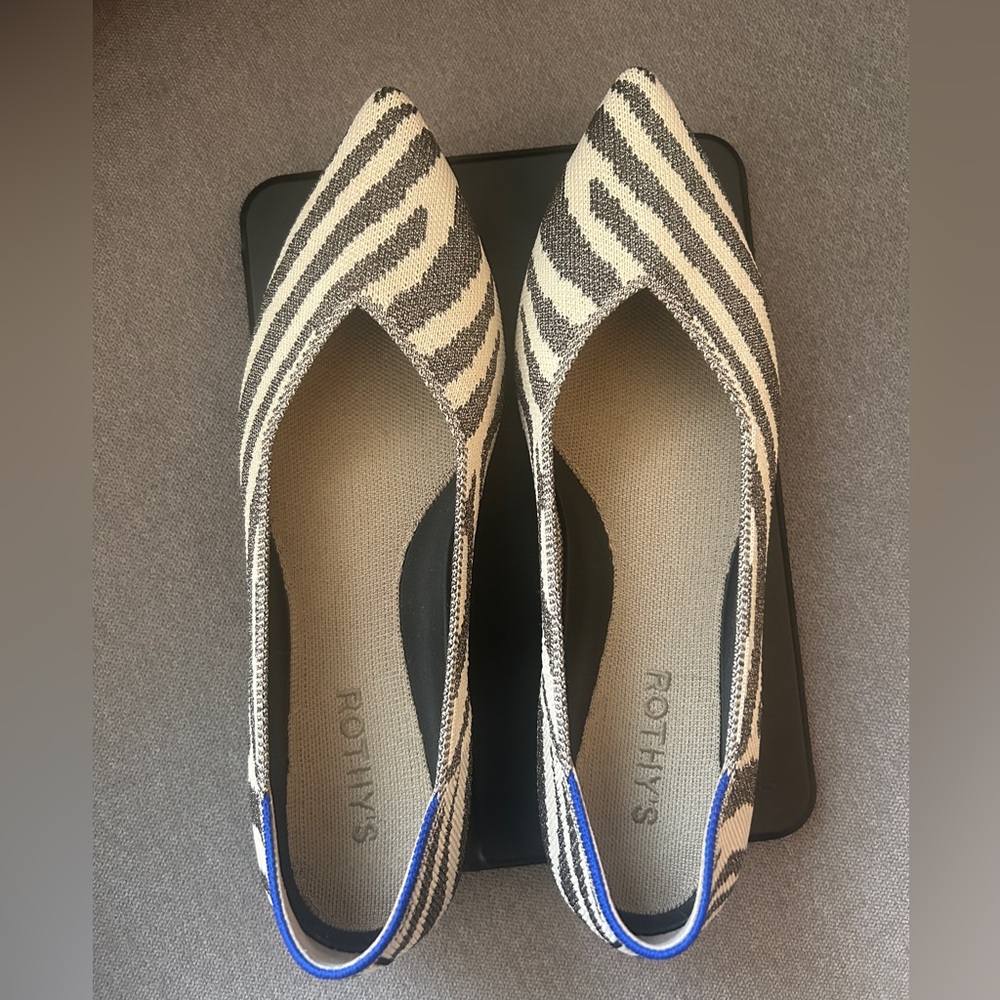 Rothy's Point II - Shimmer Zebra - 8.5 - Worn once.